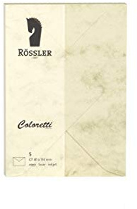 Rössler 220707506 - Coloretti Briefumschläge, 80 g/m², DIN C7, chamois marmora, 5 Stück