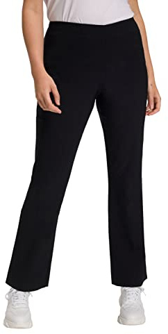 Ulla Popken Große Größen Damen Klassische Bengalin Hose K Schwarz (Schwarz 10), 46 (Herstellergröße: 23)