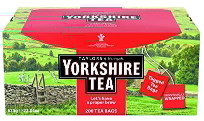 Yorkshire Tea, 200 Individually Wrapped & Tagged Tea Bags
