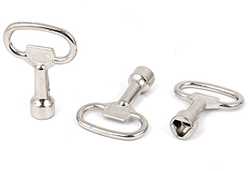 sourcing map 3pcs Clé Triangle Poubelle Clé à douille pour 10x9mm verrouillage panneau triangulaire