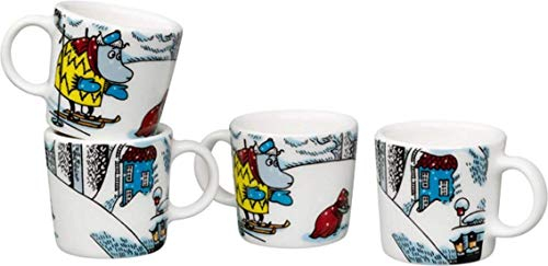 Iittala Mumin / Moomin Schneepferd Mini Becher, 4er Set, Kinder Tasse, Vitroporzellan, 3.4 cm, 1020755