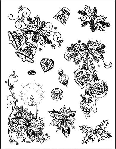 Viva Decor Clear-Stamps (Weihnachtsmotive klassisch) Silikon Stempel - Prägung Stempel - DIY Dekoration stanzen - Stempel Silikon - DIY Stamp - Stempel Prägung - Made in Germany
