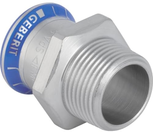 'Geberit mapress en acier inoxydable – Union mâle Diamètre 22 mm 3/4 inox