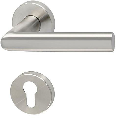 SOLIDO 1426-2220-2222 Drückergarnitur Vaduz mit Rosetten PZ (Profilzylinder), Edelstahl