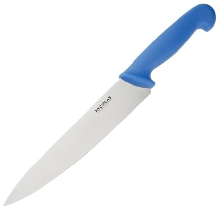 Hygiplas Kochmesser 21.8 cm/ 8.5 inch Klinge, Blau, Gewicht: 160 Gramm, Edelstahl, Farbcodierter Griff - Blau für rohen Fisch, Ultra scharfes Küchenmesser, Profi & Heim, C851