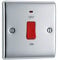 BG Electrical Cooker Control Switch Unit with LED Power Indicator, Single Plate, Double Pole, Nexus Metal, Polished Chrome, 45A, NPC74