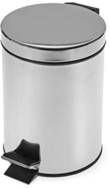 Blue Canyon Round Pedal Bin| Modern and Stylish Trash Can| 3L Bin for Kitchen, Bathroom, Bedroom, Office| Anti-Fingerprint Outer Finish| Stainless Steel Rubbish Bin| Round Waste Bin| Mirror Finish