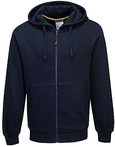 Portwest KS31 Sweatshirt Polyester Gerippte Strickbündchen Langarm Business | Marine, M, UPF 40+, Baumwolle, Jersey Gefütterte Kapuze, 2 Großzügige Taschen, Maschinenwaschbar