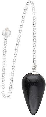Vives Cortada Pendel aus Obsidian - Mineralienpendant für Hochzeit - Schwarz - Tropfenform - Hängend