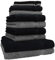 Betz 10-TLG. Handtuch-Set Premium 100% Baumwolle 2 Duschtücher 4 Handtücher 2 Gästetücher 2 Waschhandschuhe Farbe Anthrazit & Schwarz