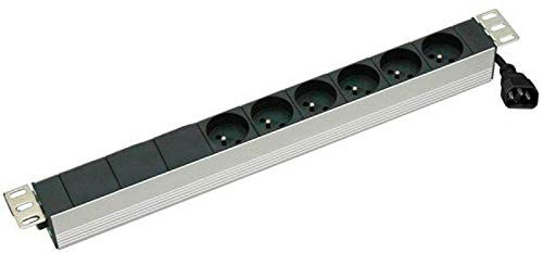 CONECTICPLUS Multiprise électrique 6 Prises France CEE 7/5 rackable avec câble IEC C14