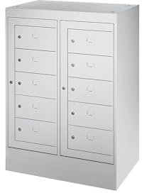 Certeo | Laptopschrank | 10 Fächer | HxB 1115 x 782 mm | lichtgrau