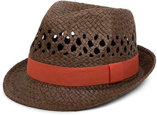 styleBREAKER luftiger Strohhut mit kontrastfarbigem Zierband, Sommerhut, Unisex 04025001