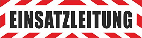INDIGOS UG - Magnetschild Auto Einsatzleitung Stab Kommandozentrale Offizier mit Rahmen 45 x 12 cm - Magnetfolie LKW Truck Transporter Baustellenfahrzeug Firmenwagen - flexibel abnehmbar