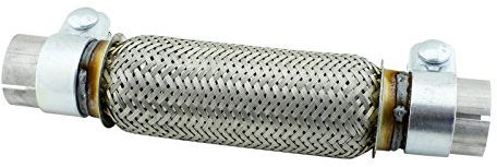 45 x 200 mm Universal Edelstahl Flexrohr inkl. Montageschellen