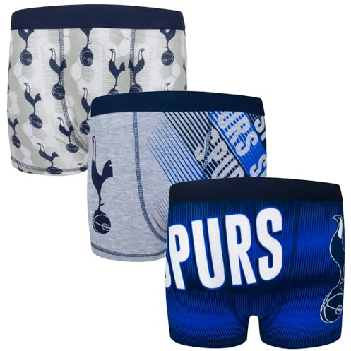 Tottenham Hotspur Boys Boxer Shorts 3 Pack Crest Kids OFFICIAL Football Gift
