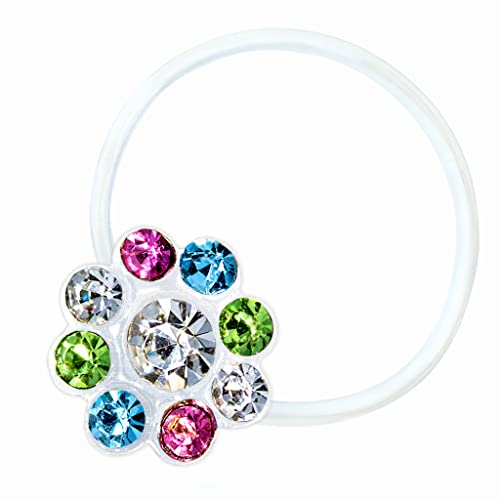 Zehenring Zirkonia Blume gemischt - 925 Sterling Silber - Fuß Schmuck Damen Fuß-Ring Toe-Ring