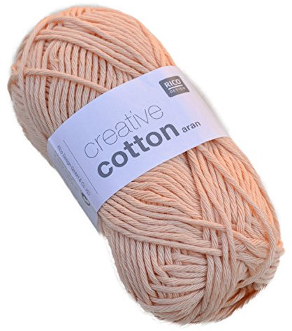 Rico Design Creative Cotton aran 50 g ca. 85 m Wolle Wollschnur Häkelwolle Häkeln Basteln Knäuel Puder
