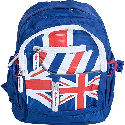 Kiddimoto BAGUJ-L - Kinder Rucksack mit Halterung für Fahrradhelm Union Jack