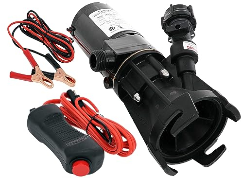 Flojet 18555-000A Portable RV Waste Pump with Garden Hose Discharge Port - 12 VDC Motor