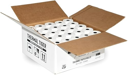 3 1/8 X 230 Thermal Paper Rolls (50 Rolls/Box) – BPA-Free Rolls for POS Systems, Cash Registers & Credit Card Machines