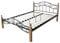 Homestyle4u 1345, Metallbett 160x200 mit Lattenrost Natur Schwarz Bettrahmen Bettgestell Holz Metall
