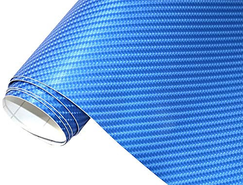 Neoxxim 7,5€/m2 Premium Auto Folie - 4D Carbon Folie BLAU METALLIC 4D 300 x 150 cm - blasenfrei Lackfolie Möbelfolie