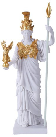 Pacific Giftware Greek Roman Deity Virgin Patroness of Athens Athena Greek Goddess Figurine Wisdom War Strategy Classical Finish in Gold Leaf