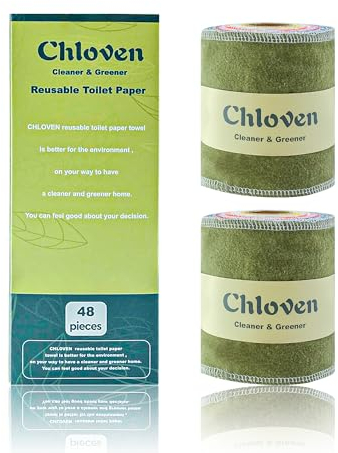 Chloven réutilisable tissu de papier toilette – 48 PCS réutilisable papier toilette lavable camping - car RV papier toilette sans papier TP roll, lingettes lavables en tissu lingettes bébé réutilisabl