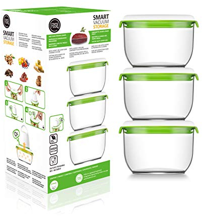 FOSA Set de 3 boîtes sous-vides 2-en-1, Série Madrid, rondes de 0,85 L