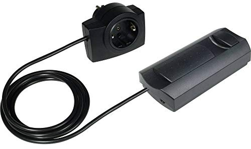 EHMANN 2620x0709 09 Schnurdimmer T26.07 schwarz mit Zwischenstecker, Phasenanschnitt, 230V, 50Hz, Leistung: LED 3-35 W, 7-110 W/VA