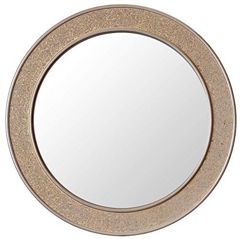 Glamour by Casa Chic - Runder Wandspiegel mit Mosaik-Glitzereffekt - Gold - 60 cm Durchmesser