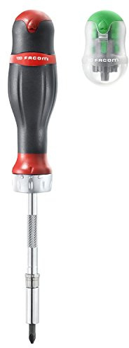 ACL.1A FACOM 225MM PROTWIST RATCHET BLADE HOLDER SCREWDRIVER PLUS 15 BITS SLOTTED-PHILLIPS-POZIDIV-HEX-HOLLOW HEX
