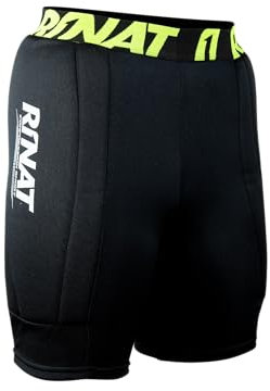 Rinat Padded Short Pantalón Corto De Compresión De Portero, Unisex Adulto, Negro, YS