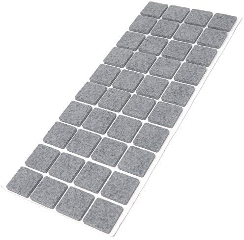 Adsamm® / 40 x deslizantes de Fieltro autoadhesivos/Gris / 25x25 mm/Cuadrado/Deslizantes de Fieltro para Muebles de 3,5 mm de Grosor/Deslizantes para Muebles y Suelos
