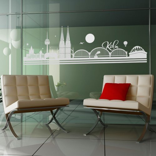 wandtattoo-factory Skyline Köln - 130 x 40cm - Glasdekor