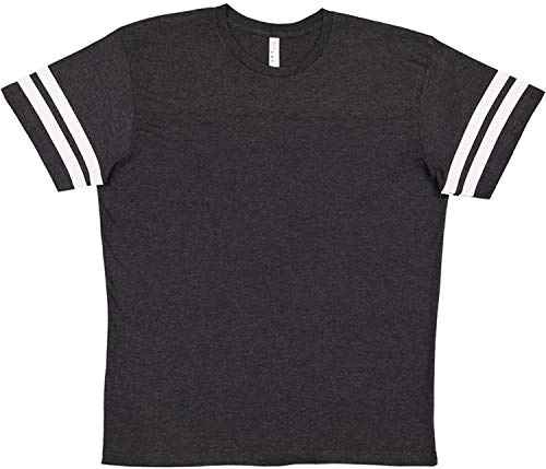 LAT Adult Unisex Fine Jersey Crew Neck Short Sleeve Football Tee (6937) Vintage Smoke/Blended White, M