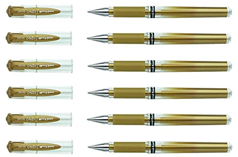 6er Sparpack Gelroller uni-ball® SIGNO UM 153, Schreibfarbe: gold (6)