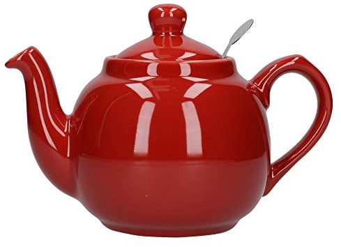 London Pottery Farmhouse Small Teapot with Infuser, Ceramic, Red, 2 Cup (600 ml)