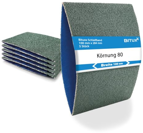 5 x Schleifband Schleifhülse 80, 100x284mm für Satiniermaschine Expansionswalzen