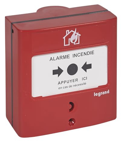 Legrand 138012 - Disparador manual DIN convencional estándar, equipo de alarma contra incendios