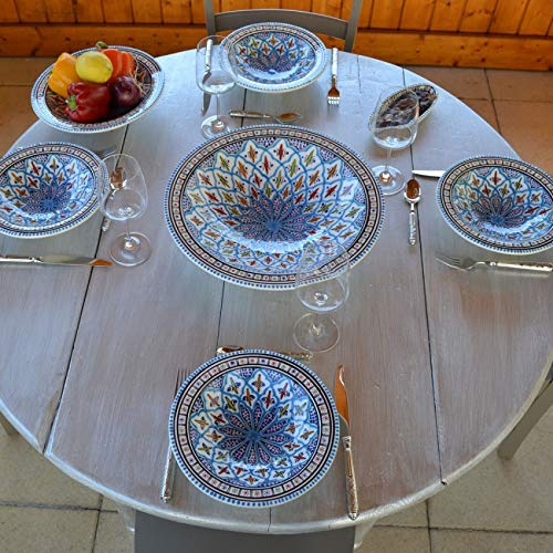 YODECO Tebsis Bakir Couscous Plate Set Turquoise - 12 People