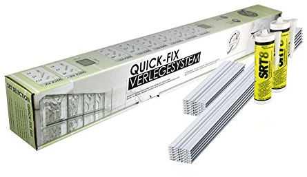QUICK-FIX système d'installation pour 60 briques de verre (19x19x8 cm) - Poser des briques de verre rapidement et facilement