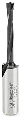 Amana Tool - 204045 Carbide Tipped Brad Point Boring Bit R/H 4.5mm Dia x 70mm Long x 10mm