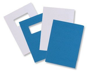 GBC A4 Blue 280gsm Window Front Leatherboard Binding Covers Ref 46735E - Pack 25x2
