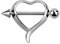 Modern Nature Piercingschmuck Brustpiercing Schmuck Brust Schild Herz mit Pfeil in 1,6 x 14 mm aus Titan