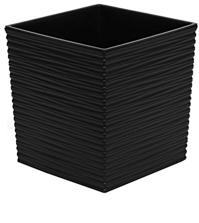 Lamela Blumenkasten Balkonkasten Pflanztrog inkl. Einsatz Modernstruktur schwarz Kunststoff H 41 cm Juka