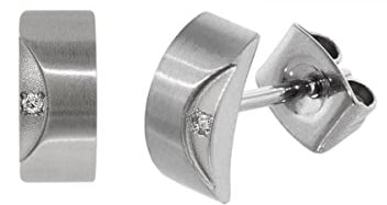 Boccia Damen-Ohrstecker Titan mattiert Diamant (0.01 ct) weiß Brillantschliff - 05007-02