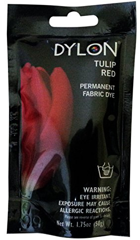 Dylon 87048 Permanent Fabric Dye, 1.75-Ounce, Tulip Red
