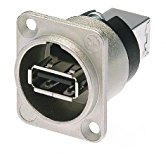 Neutrik NA-USB Reversibler USB-Adapter (Typ USB-A auf USB-B), Nickel D-Gehäuse